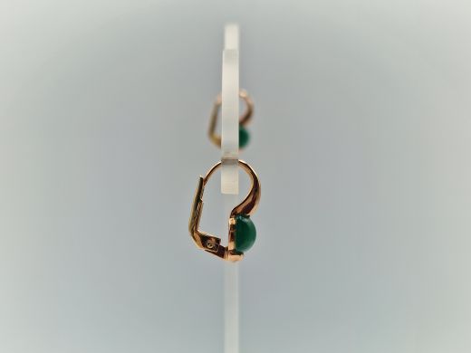 Zelta auskari ar halcedonu, 2.71 g