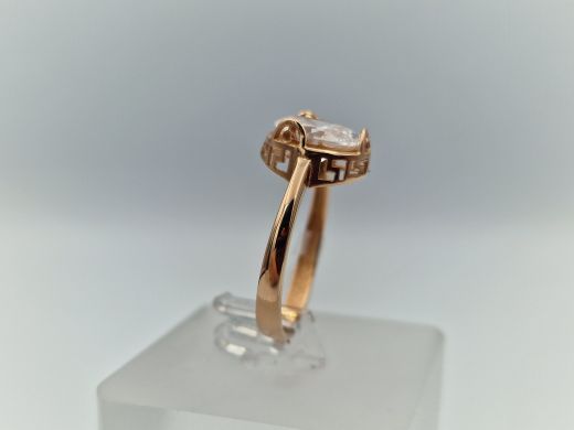 Zelta gredzens ar cirkoniju, 2.75 g, izm. 18