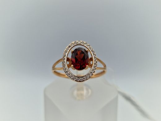 Zelta gredzens ar cirkoniju, 2.33 g, izm. 19