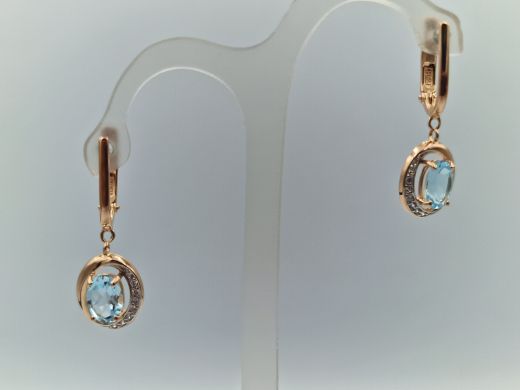 Zelta auskari ar cirkoniju, 2.92 g