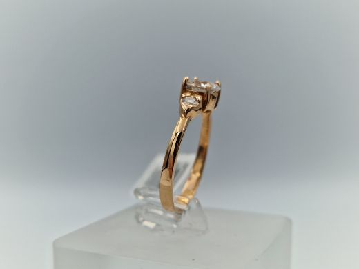 Zelta gredzens ar cirkoniju, 2.34 g, izm. 17