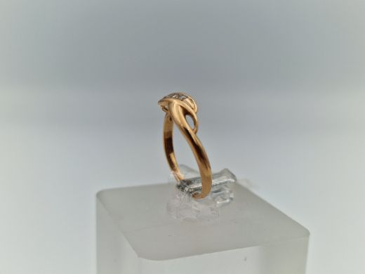 Zelta gredzens ar cirkoniju, 1.32 g, izm. 16