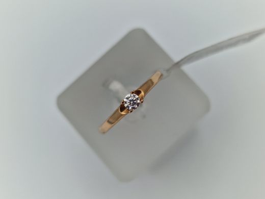 Zelta gredzens ar cirkoniju, 1.91 g, izm. 17