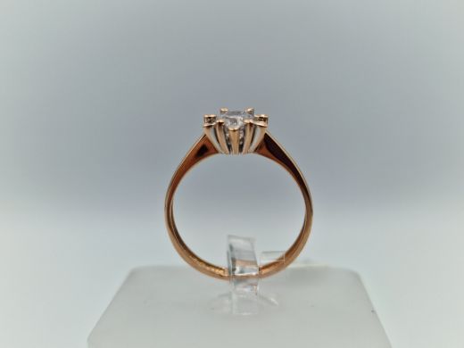 Zelta gredzens ar cirkoniju, 1.8 g, izm. 16