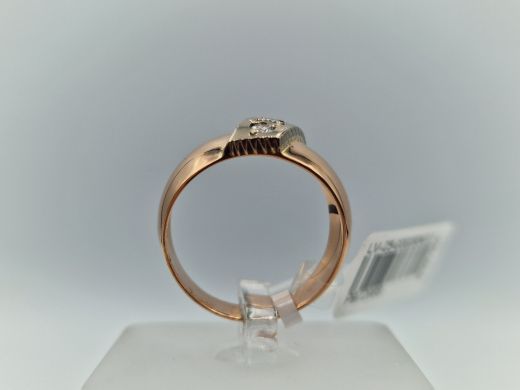 Zelta gredzens ar briljantu, 4.62 g, izm. 18