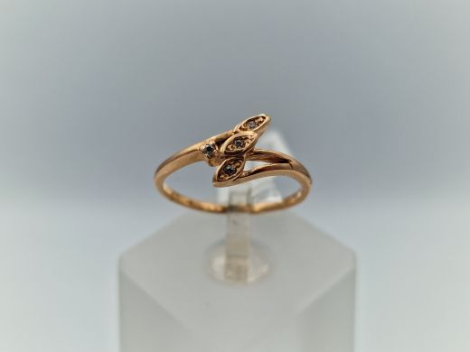 Zelta gredzens ar cirkoniju, 1.97 g, izm. 17