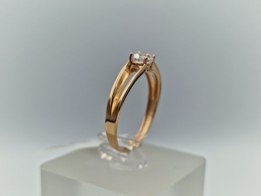 Zelta gredzens ar cirkoniju, 1.48 g, izm. 18.5