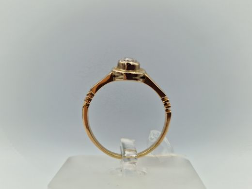 Zelta gredzens ar cirkoniju, 2.83 g, izm. 17.5