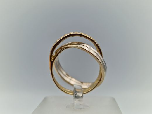 Zelta gredzens ar cirkoniju, 6.02 g, izm. 18