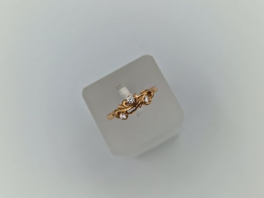 Zelta gredzens ar cirkoniju, 2.24 g, izm. 18