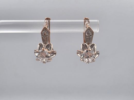 Zelta auskari ar cirkoniju, 3.75 g