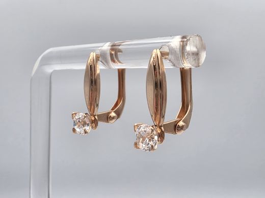 Zelta auskari ar cirkoniju, 1.37 g