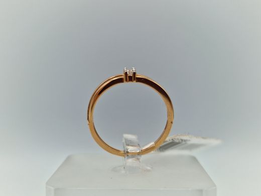 Zelta gredzens ar cirkoniju, 1.27 g, izm. 16