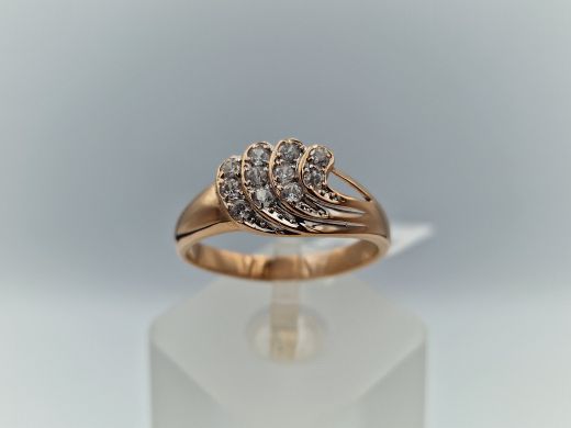 Zelta gredzens ar cirkoniju, 2.93 g, izm. 19