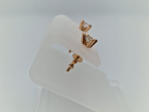 Zelta auskari ar cirkoniju, 1.22 g