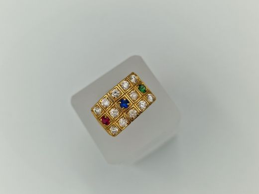 Zelta gredzens ar cirkoniju, 5.93 g, izm. 17