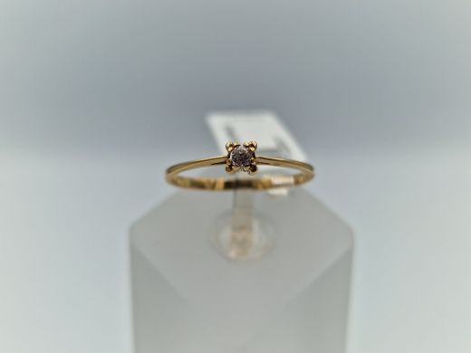 Zelta gredzens ar cirkoniju, 1.14 g, izm. 17