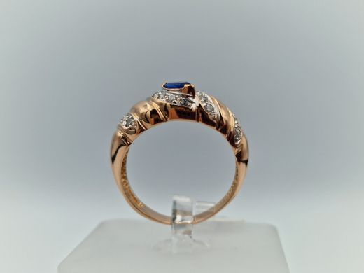 Zelta gredzens ar cirkoniju, 4.53 g, izm. 17