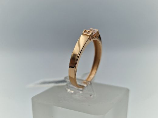 Zelta gredzens ar cirkoniju, 1.51 g, izm. 18