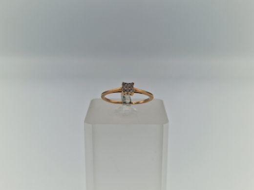 Zelta gredzens ar cirkoniju, 1.21 g, izm. 17