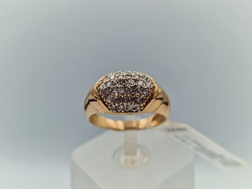 Zelta gredzens ar cirkoniju, 3.36 g, izm. 17