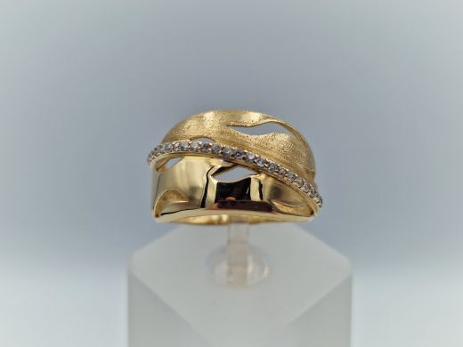 Zelta gredzens ar cirkoniju, 3.76 g, izm. 18.5