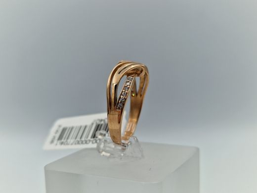 Золотое кольцо с цирконом, 3.2 г, разм. 17