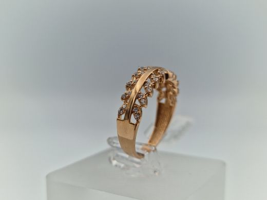 Zelta gredzens ar cirkoniju, 2.07 g, izm. 16.5