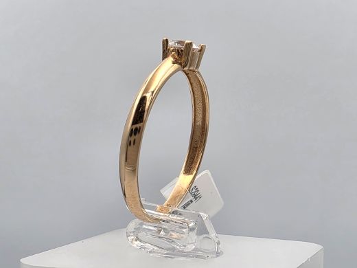 Gold ring with zircon, 1.80 g, size 18.5