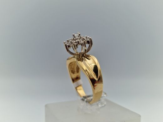 Zelta gredzens ar briljantiem, 6.21 g, izm. 16.5