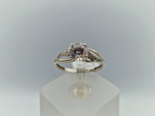 Zelta gredzens ar cirkoniju, 1.55 g, izm. 17