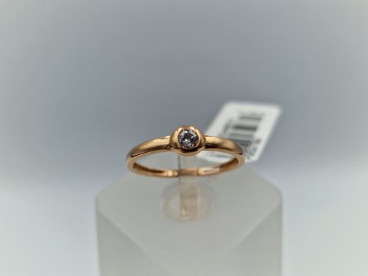 Zelta gredzens ar cirkoniju, 0.96 g, izm. 16