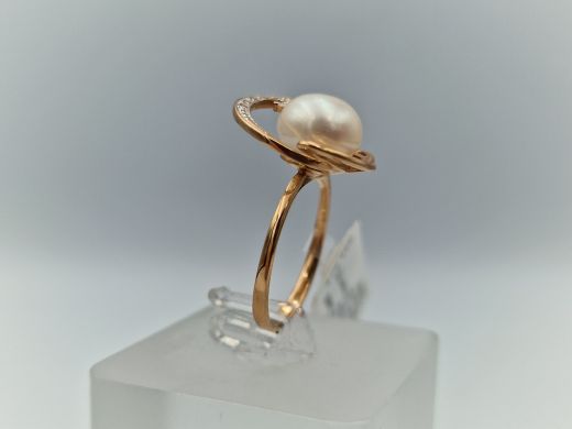 Zelta gredzens ar cirkoniju, 3.52 g, izm. 16.5