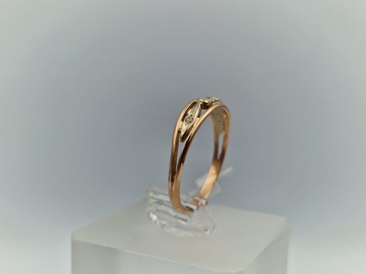 Zelta gredzens ar cirkoniju, 1.74 g, izm. 18