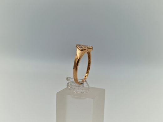 Золотое кольцо с цирконом, 2 г, разм. 17.5