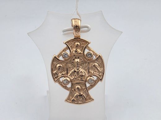 Gold cross with diamond, 9.23 g