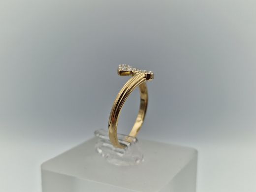Zelta gredzens ar briljantiem, 1.77 g, izm. 17