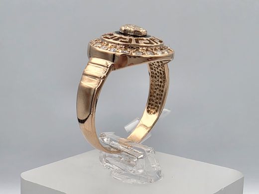 Gold ring with zircon, 3.96 g, size 18.5