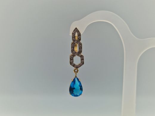 Zelta auskari ar cirkoniju, 7.08 g