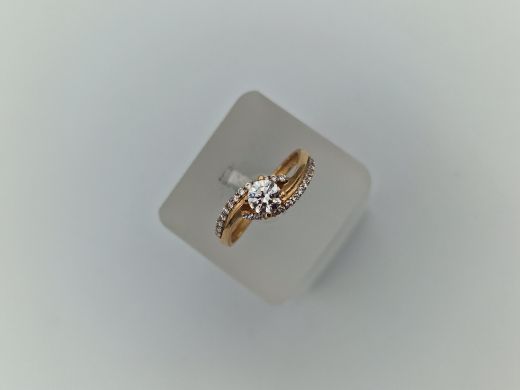 Zelta gredzens ar cirkoniju, 2.16 g, izm. 18.5