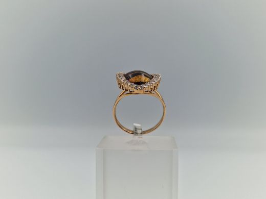 Золотое кольцо с цирконом, 6 г, разм. 18