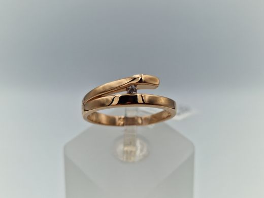 Zelta gredzens ar cirkoniju, 2.72 g, izm. 18