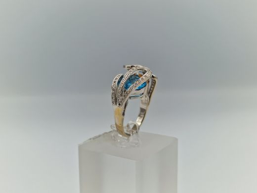 Zelta gredzens ar briljantu un topāzu un citrīnu, 9.07 g, izm. 17.5