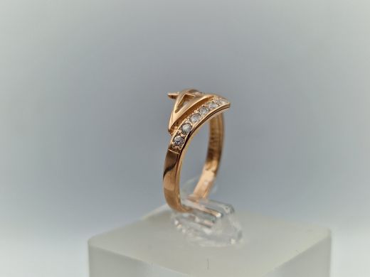 Zelta gredzens ar cirkoniju, 2.35 g, izm. 17.2