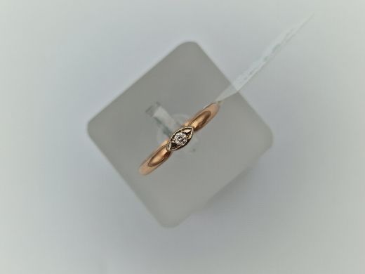 Zelta gredzens ar briljantu, 1.84 g, izm. 17.1