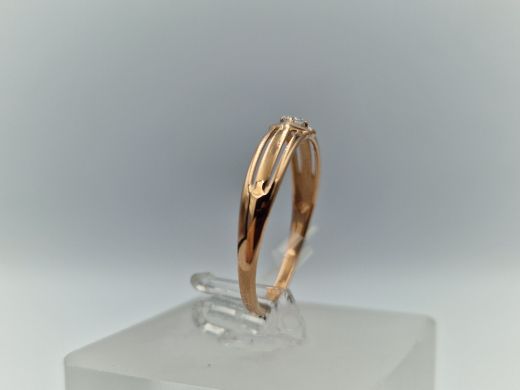 Zelta gredzens ar cirkoniju, 1.22 g, izm. 18