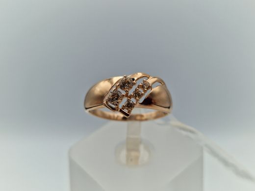 Zelta gredzens ar cirkoniju, 1.96 g, izm. 17