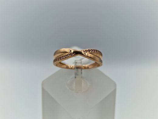 Zelta gredzens ar cirkoniju, 1.58 g, izm. 17