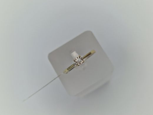 Zelta gredzens ar briljantu, 2.46 g, izm. 17