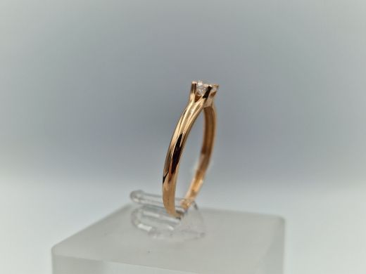 Zelta gredzens ar cirkoniju, 1.14 g, izm. 17.5